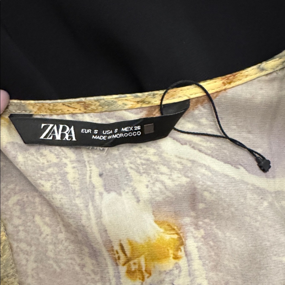 Zara Satin Mini Dress in Sage Green with Gold Floral - Picture 7 of 10